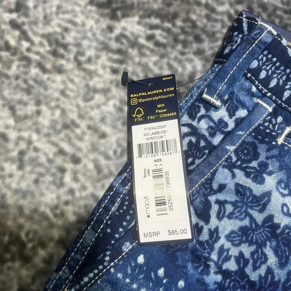 NWT Polo Ralph Lauren Chino Shorts Relaxed Fit Bandana Blue Mens 30